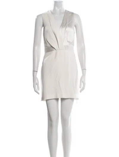 Pre-owned Dion Lee V-neck Mini Dress In Neutrals