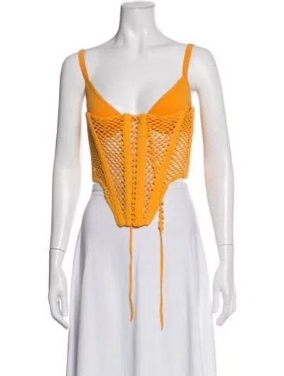 Pre-owned Dion Lee V-neck Sleeveless Crop Top In Multi