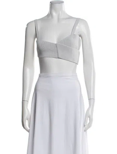 Pre-owned Dion Lee V-neck Sleeveless Crop Top W/ Tags In White