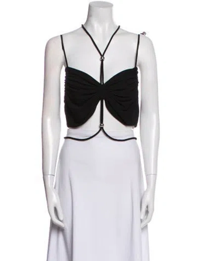 Pre-owned Dion Lee V-neck Sleeveless Crop Top In White