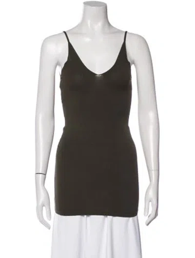 Pre-owned Dion Lee V-neck Sleeveless Top In Green