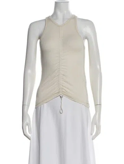 Pre-owned Dion Lee V-neck Sleeveless Top In Neutral