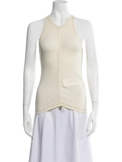 Pre-owned Dion Lee V-neck Sleeveless Top In Neutrals