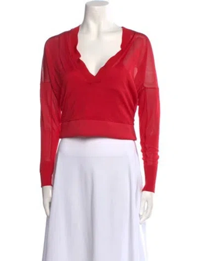 Pre-owned Dion Lee V-neck Sweater In Red