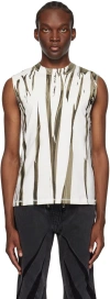 Dion Lee White & Khaki Fang Tank Top In White/dark Sage