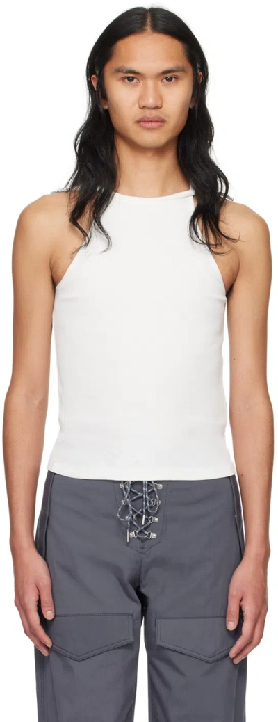 Dion Lee White Barball Tank Top In Ivory