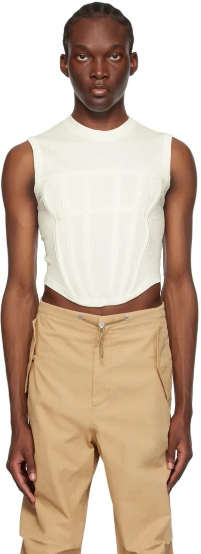 Dion Lee White Corset Tank Top In Ivory