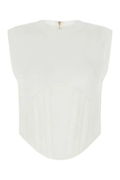 Dion Lee White Cotton Top In Ivory