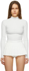 Dion Lee Figure 8 Reversible Rib Knit Top In Ivory