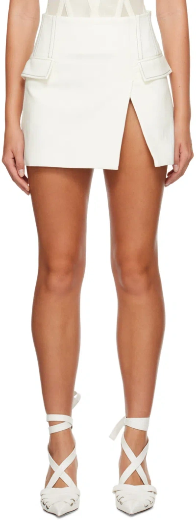 Dion Lee White Frame Miniskirt In Ivory