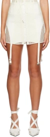 Dion Lee White Lace-up Miniskirt In Ivory