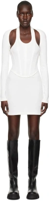 Dion Lee White Column Corset Midi Dress In Ivory