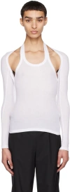 Dion Lee White Modular Halter Long Sleeve T-shirt In White