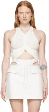Dion Lee White Organic Cotton Tank Top In Ivory