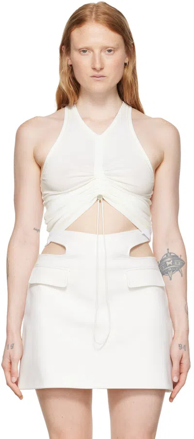 Dion Lee White Organic Cotton Tank Top In Ivory