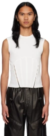 Dion Lee White Split Hem Tank Top In Ivory