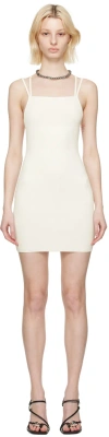 Dion Lee White Split Strap Minidress In Ivory