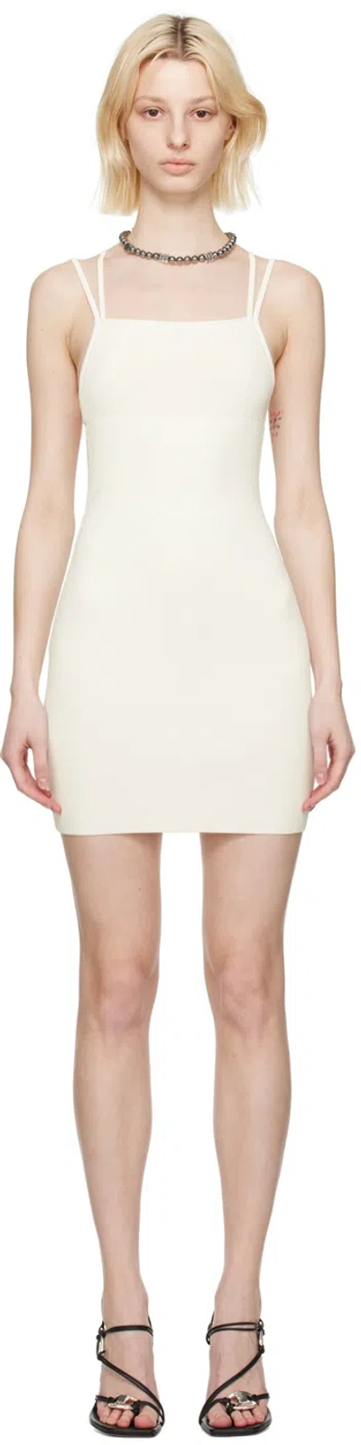 Dion Lee White Split Strap Minidress In Ivory