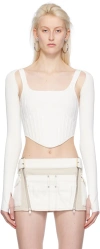 Dion Lee White Ventral Compact Corset Top In Ivory