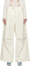 Dion Lee White Zip Trousers In Ivory