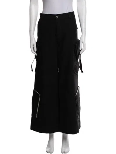 Pre-owned Dion Lee Wide Leg Pants In Black