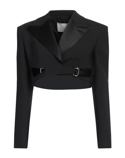 Dion Lee Woman Blazer Black Size 6 Polyester, Wool, Elastane, Polyamide