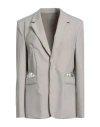 Dion Lee Woman Blazer Light Grey Size 6 Wool In Gray