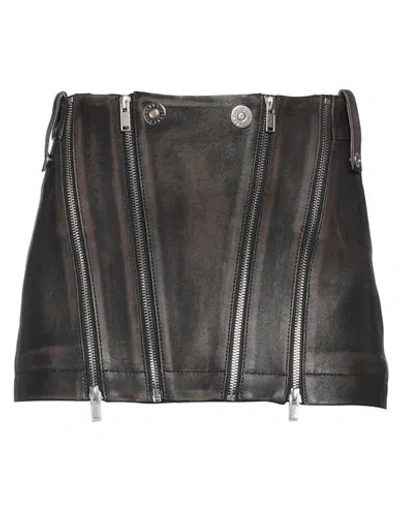 Dion Lee Woman Mini Skirt Black Size 2 Leather