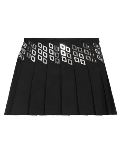 Dion Lee Woman Mini Skirt Black Size 4 Polyester, Wool In Multi