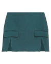 DION LEE DION LEE WOMAN MINI SKIRT DEEP JADE SIZE 4 POLYESTER, WOOL