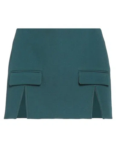 Dion Lee Woman Mini Skirt Deep Teal Size 2 Polyester, Wool In Green