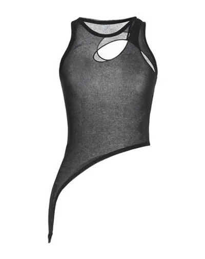 Dion Lee Woman Top Black Size 10 Cotton, Polyamide