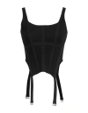 Dion Lee Woman Top Black Size 6 Organic Cotton, Elastane
