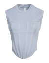 Dion Lee Jersey Rib Cropped Tank Corset Tank Top Blue In Purple