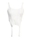 Dion Lee Woman Top White Size 6 Organic Cotton, Elastane