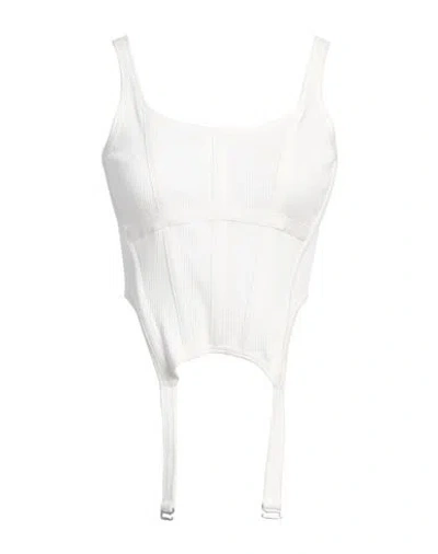 Dion Lee Woman Top White Size 6 Organic Cotton, Elastane