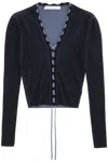 Dion Lee Bichrome Ribbed Lace-up Cardigan In Mixed Colours