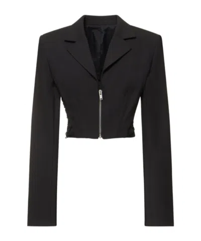 Dion Lee Wool Blend Interwoven Casual Jacket In Black