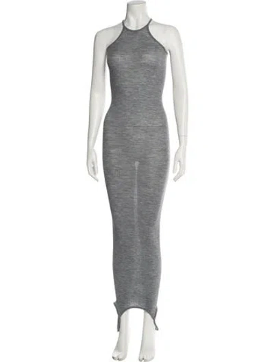 Pre-owned Dion Lee Wool Long Dress W/ Tags In Gray