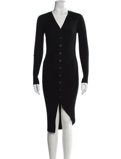 Pre-owned Dion Lee Wool Midi Length Dress In Black
