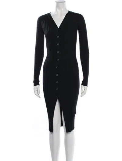 Pre-owned Dion Lee Wool Midi Length Dress In Black
