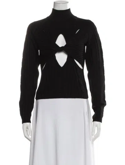 Pre-owned Dion Lee Wool Mock Neck Sweater In Black