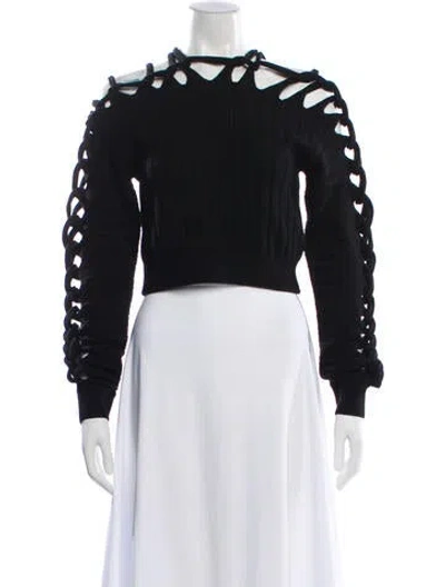 Pre-owned Dion Lee Wool Mock Neck Sweater In Black