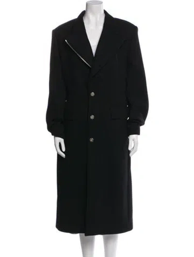 Pre-owned Dion Lee Wool Peacoat In Black