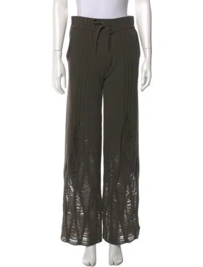 Pre-owned Dion Lee Wool Straight Leg Pants In Green