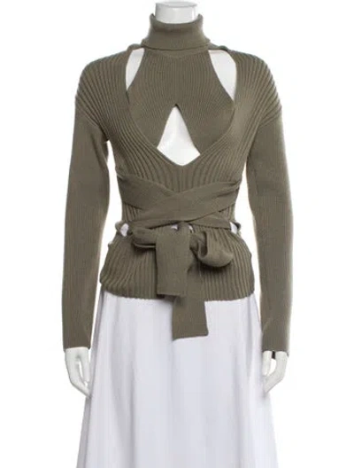 Pre-owned Dion Lee Wool Turtleneck Sweater In Gray