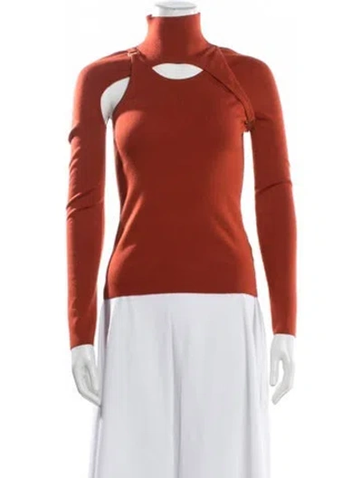 Pre-owned Dion Lee Wool Turtleneck Sweater In Orange