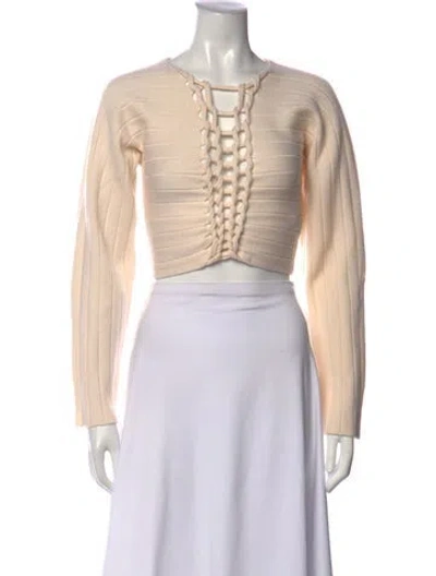 Pre-owned Dion Lee Wool V-neck Sweater In Neutrals