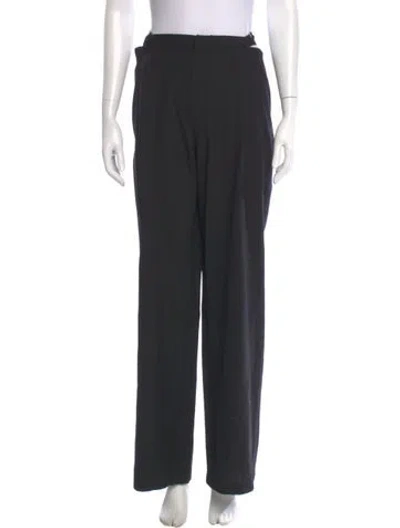 Pre-owned Dion Lee Wool Wide Leg Pants In Black