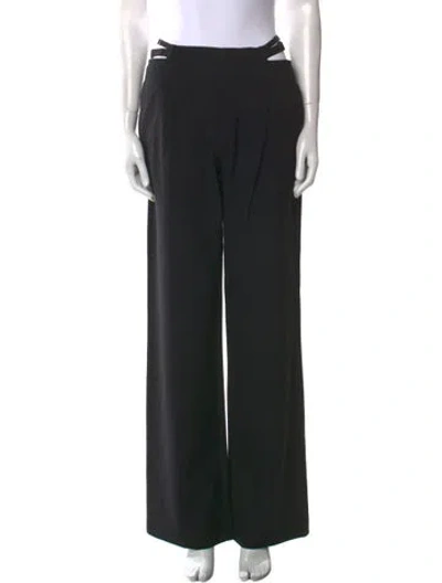 Pre-owned Dion Lee Wool Wide Leg Pants In Black
